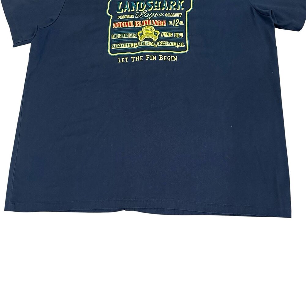 Landshark Lager Button Shirt Mens XXL Mechanic Short Sleeve Blue Embroidered - Picture 9 of 11